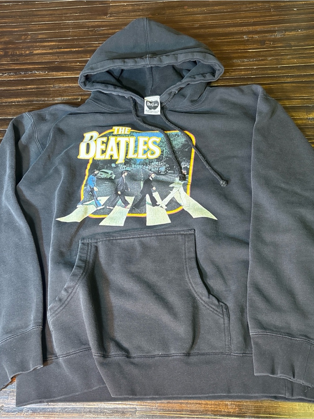 The Beatles Black Crewneck Hoodie with Abbey Road Graphic